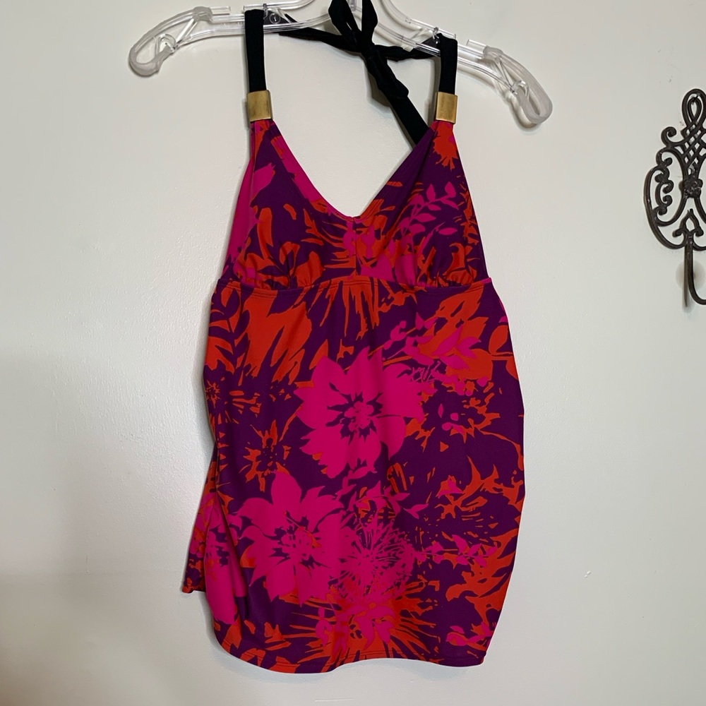 Liz Lange Maternity Bold Colorful Tankini Top Sz S